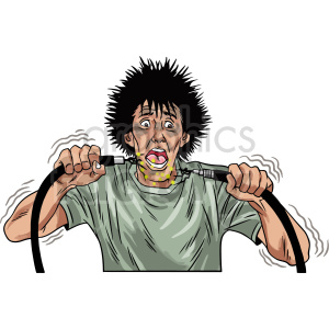 man getting electrocuted clipart