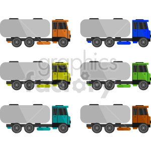 tanker truck vector graphic bundle clipart.