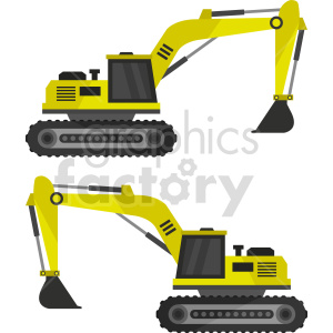 excavator with extended arm bundle vector graphic clipart. Royalty-free image # 417056