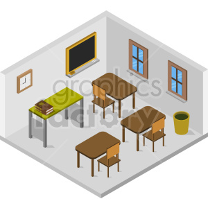 tiny classroom isometric vector graphic clipart. Commercial use image # 417097