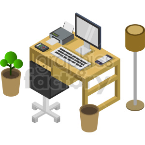 small desk isometric vector graphic clipart. Royalty-free image # 417120