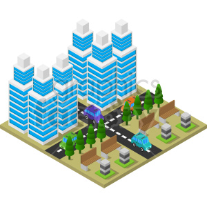 skyscrappers isometric vector clipart .