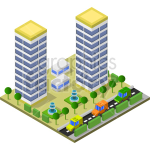 isometric city building vector graphic clipart.