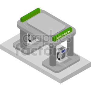 isometric gas+station buildings