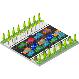 freeway isometric vector graphic clipart.