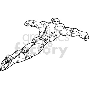 black+white hero man jumping diving strong