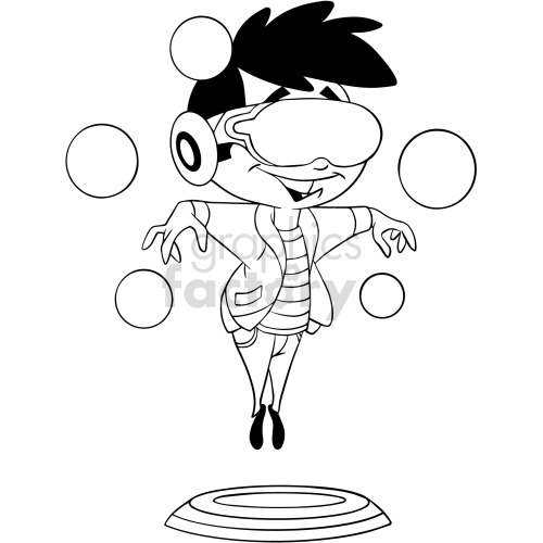 black and white cartoon metaverse dude clipart clipart. Royalty-free image # 417876