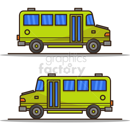 school bus vector graphic set clipart.