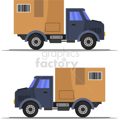 box truck vector clipart set .