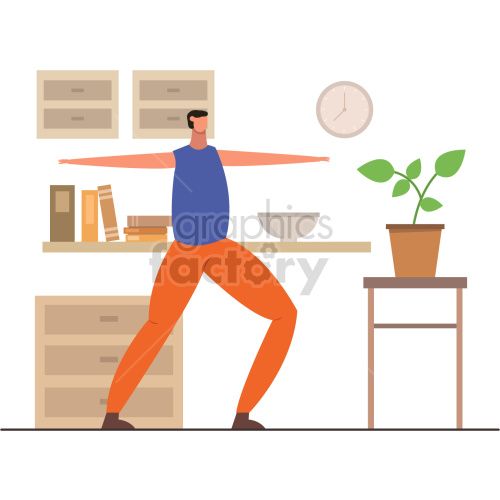 person doing yoga vector graphic clipart.