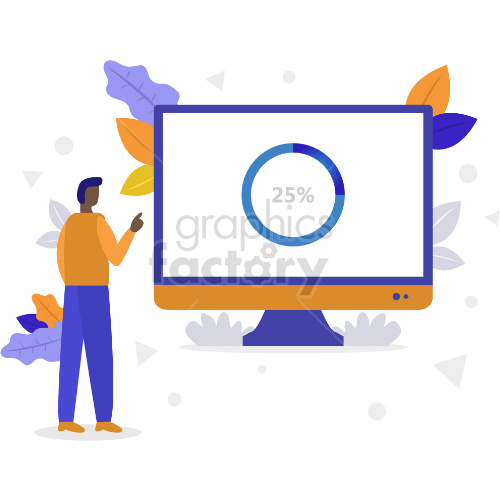 black person waiting for loading screen vector graphic clipart. Commercial use image # 418070