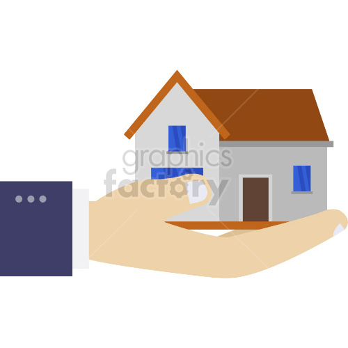 house in hand vector clipart .