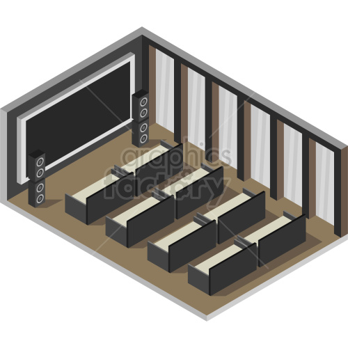 house real+estate isometric theater