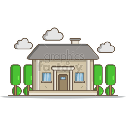 cute house vector clipart clipart. Commercial use image # 418193