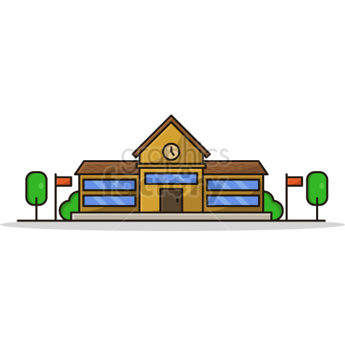 school building vector graphic clipart. Royalty-free image # 418238