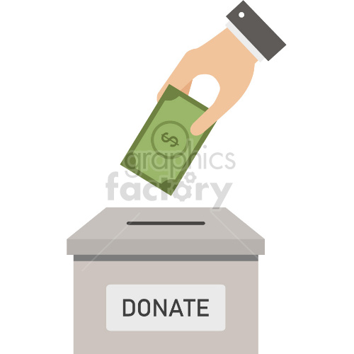 donate money vector graphic clipart.