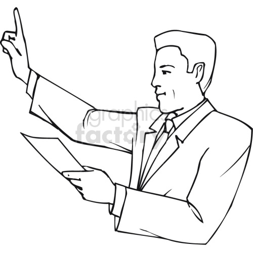 lawyer objecting to statements black white clipart.