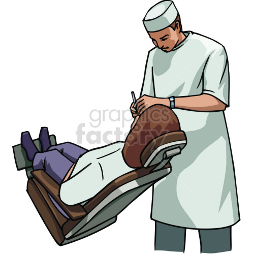 dentist working on patient clipart. Royalty-free image # 418596
