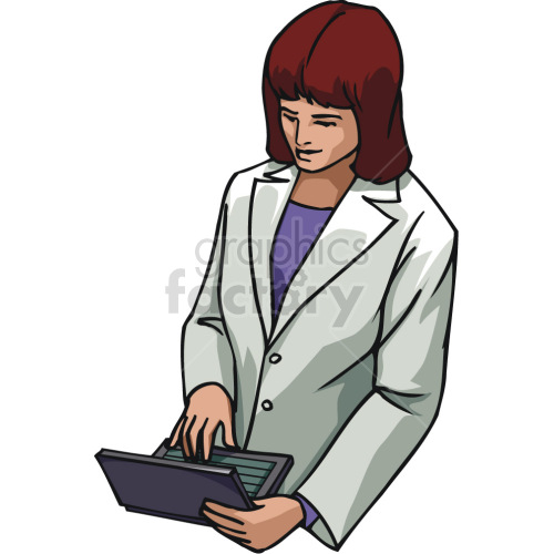 doctor using laptop clipart.