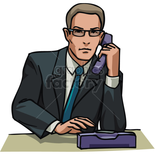 lawyer talking on phone clipart. Commercial use image # 418666