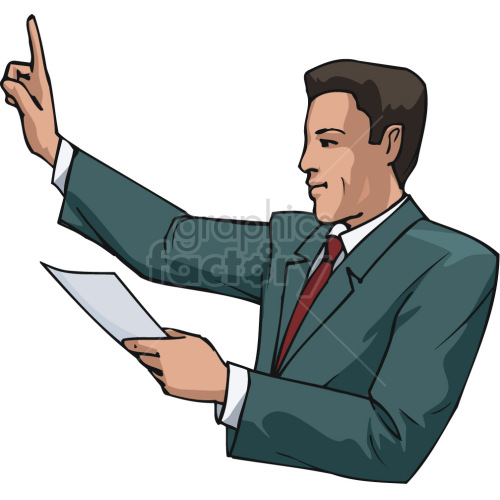 lawyer objecting to statements clipart. Commercial use image # 418671