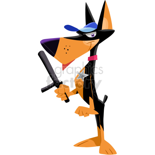 cartoon dobermann security dog clipart