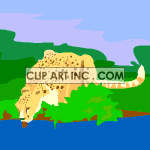   leopard cat cats water drinking wilderness Animations 2D Animals 