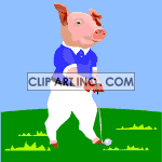   golfers pig pigs golf golfer golfing  pig005aa.gif Animations 2D Animals 