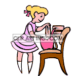   reading read home work homework school class student students education girl chair book books  Education011.gif Animations 2D Education 