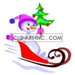   christmas xmas holidays holiday tree trees sledding snowman  christmas007.gif Animations 2D Holidays Christmas 