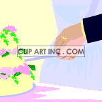 Cutting the wedding cake clipart. Royalty-free image # 120872