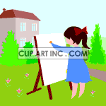   babies baby toddler toddlers artists drawing house  girl_young-10.gif Animations 2D Kids 