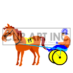Carriage horse racing. clipart.