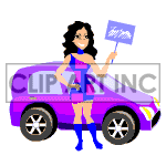 Show girl modeling for a car. clipart. Commercial use image # 122142