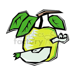 Green Apple with Worm clipart. Royalty-free image # 128248