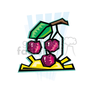 Red Cherries At Sun Rise clipart.