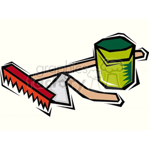 Assorted agricultural  tools clipart.