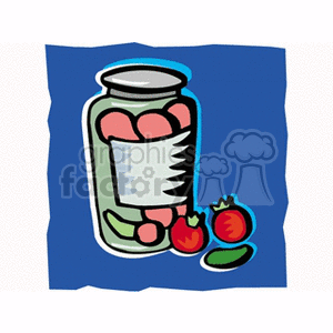 Vegetables preserved in jar clipart. Royalty-free image # 128779