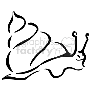 black and white snail clipart. Royalty-free image # 129494