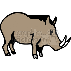 Abstract African warthog clipart.