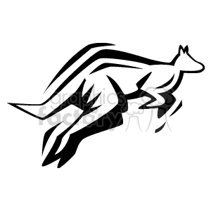 Black and white abstract kangaroo jumping clipart. Royalty-free image # 129722