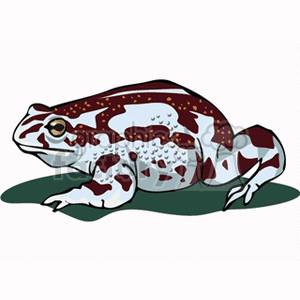 Large blue frog with brown spots clipart.