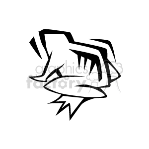 Black and white abstract large frog clipart. Royalty-free image # 129865