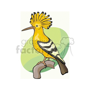 Yellow crested tropical bird clipart. Royalty-free image # 130310