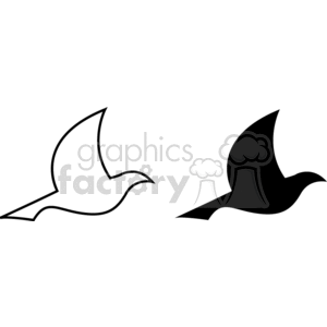 One white dove and one black dove clipart. Royalty-free image # 130329
