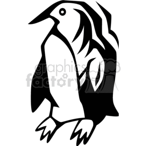 Black and white penguin clipart. Royalty-free image # 130577