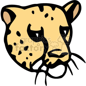 Close-up profile of cheetah head clipart. Commercial use image # 130957