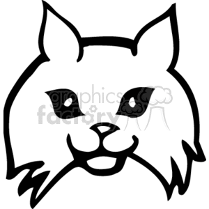 Black and white close-up of lynx head animation. Commercial use animation # 130962