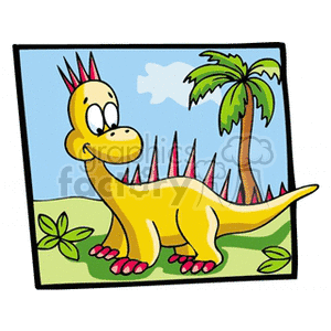   dinosaur dinosaurs ancient dino dinos cartoon cartoons funny palm tree trees  dino16.gif Clip Art Animals Dinosaur 
