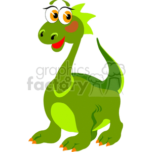 green cartoon dinosaur with a long neck clipart. Commercial use image # 131462